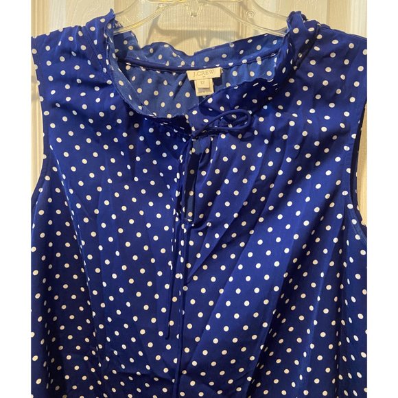 JCrew blue polka dots tie knot top size 12 - Picture 2 of 5